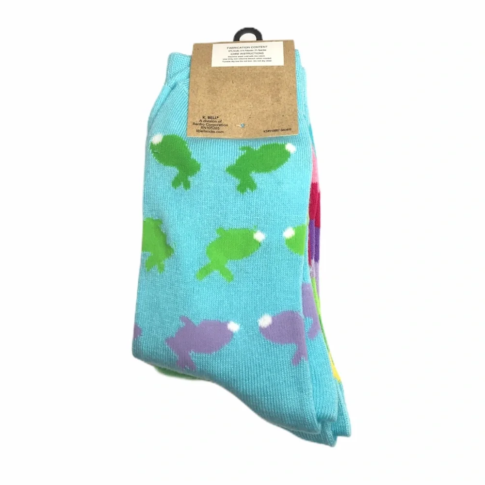 K. Bell Bunny Socks, 2 Pairs, Pink, Purple